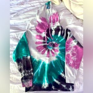 ivory ella sweatshirt, size: s, color: white, pink, purple, blue